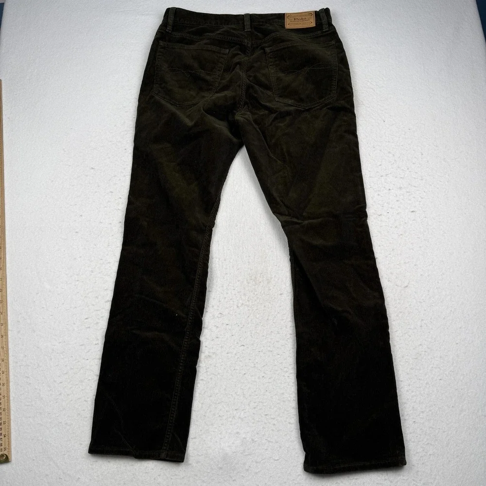 Polo Ralph Lauren Corduroy Pants Mens 34x32 Brown Varick Slim Straight Chino